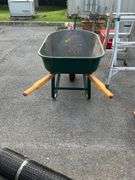 True Temper Wheelbarrow with Two Handles and Pneumatic Wheel