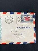 U.S. Air mail 1939 dated envelope Mr. Lewis Stoner Emmitsburg, Maryland, has something inside but it is stuck to the envelope
