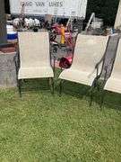 Four Spring Rocking Chairs with Metal Frames and Mesh Seats