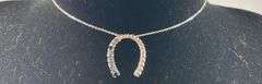 Sterling silver horseshoe pendant necklace 18in
