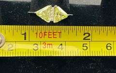 Size 7 sterling silver lemon lime peridot CZ and white diamond ring
