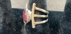 Sterling silver tourmaline quartz ring size 8
