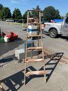 6-Foot Wooden Ladder With Metal Reinforcements