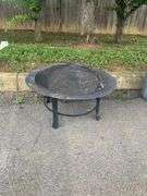 Round Metal Fire Pit with Mesh Top, 22-Inch Diameter