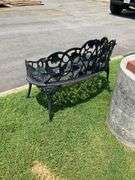 Aluminum Grapevine-Themed Garden Seat