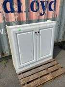 Wall-Mount Dual-Door Cabinet with Decorative Panels, 40×38″ High
