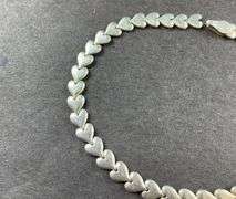 Tiny Silver Heart Bracelet 2.8 grams Sterling Silver size 7", no clasp
