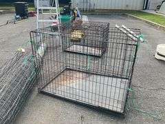 Wire Pet Cage with Plastic Liner, 42”Lx28”Wx30”H