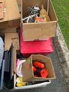 Household Items, Tools, and Display Shelf Lot