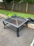 Metal Outdoor Fire Pit with Mesh Top, 26″ x 26″
