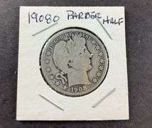 1908 O barber half dollar