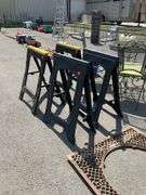 Four Durable Plastic Sawhorses