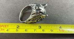 Wolf head size 11 silvertone ring
