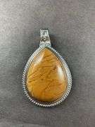 Silvertone Jasper pendant