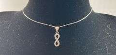 Sterling silver infinity necklace 18in
