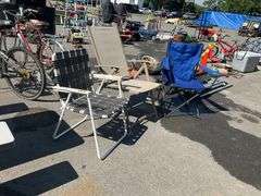 Three Outdoor Folding Chairs with Mixed Designs