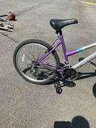 Magna Great Divide 21-Speed Mountain Bike With Silver and Purple Frame