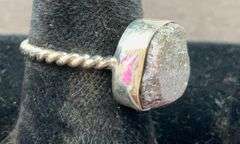 Sterling silver rough cut ruby size 5