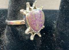 Sterling silver purpurite ring size 8