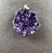 Amethyst geode pendant silvertone