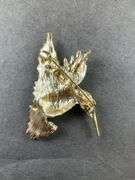 Rhinestone hummingbird goldtone brooch / pendant