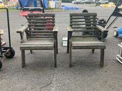 Outdoor Slatted Arm Chairs