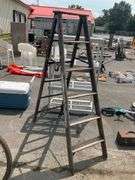 6-Foot Wooden Ladder with Five Steps