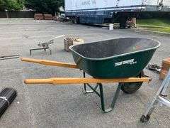 True Temper Wheelbarrow with Two Handles and Pneumatic Wheel