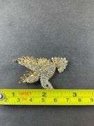 Rhinestone hummingbird goldtone brooch / pendant