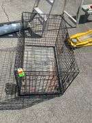 Two-Door Wire Pet Cage with Plastic Liner, 35”Lx22”Wx24”H