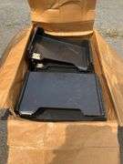 Cardboard Box with Black Plastic File Tray Holders