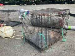 Wire Pet Cage with Plastic Liner, 42”Lx28”Wx30”H