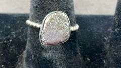 Sterling silver rough cut ruby size 5