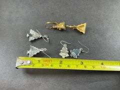 Three Sets Of Christmas Tree Earrings