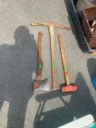 Sledgehammer, Axe, and Pickaxe Collection with Wooden Handles