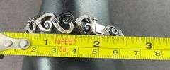 Black And Silver Heart Bracelet 15.7 grams Sterling Silver size 6"