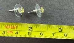 Sterling silver simulated yellow diamond stud earrings