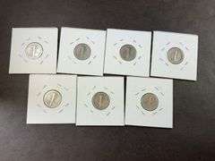 Eight mercury dimes 1940, 1941D, 1941, 1943, 1945, 1945D, and 1948D