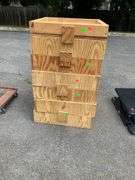 Stack of Six Beekeeping Boxes with Mesh Inserts