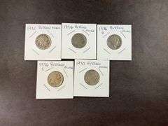 5 buffalo nickels 1935-1937