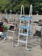 Two Metal Pool Ladders: Three-Step and Four-Step Designs