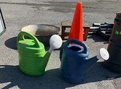 Plastic Watering Cans in Green and Blue