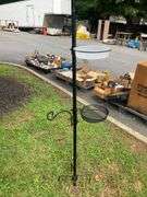 86-Inch Metal Stand with Two Bowls and Four Hooks