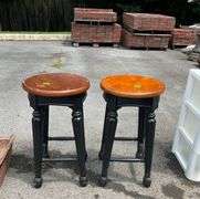 Black and Brown Barstools, 24-Inch Seat Height