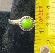 Sterling silver green turquoise ring size 7