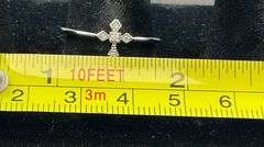 Silvertone cross ring size 9