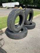 Four 11R24.5 TOYO M647 Tires with Minimal Tread, Sold As-Is