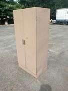 Two-Door Metal Cabinet With Shelf, 63”H x 30”L x 19”W
