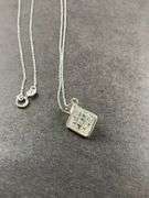 Sterling silver CZ pendant necklace 18in