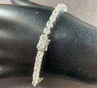Silver CZ Bracelet 13.9 grams Sterling Silver size 8"